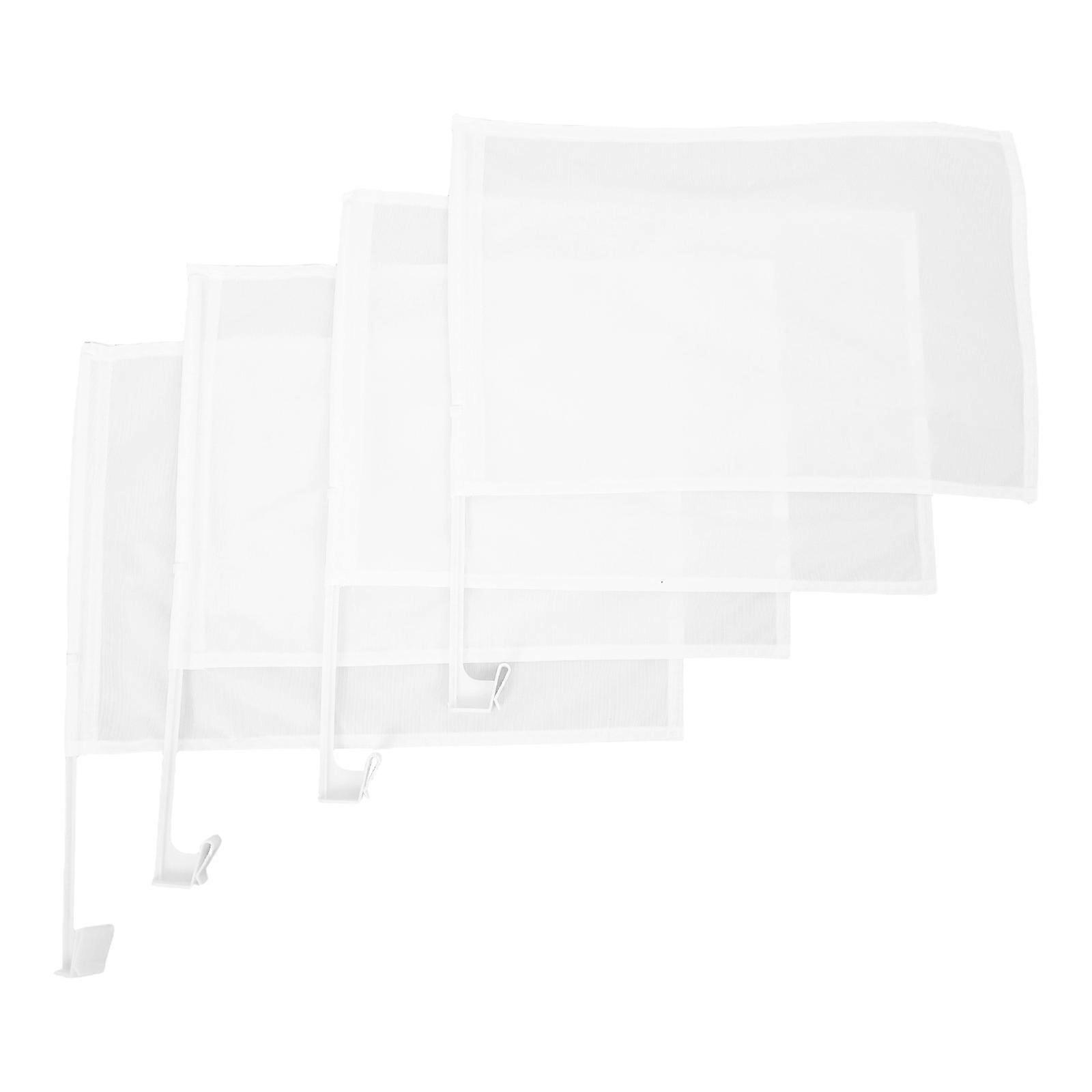White Car Window Flag for Decoration with Pole 4Pcs Pack