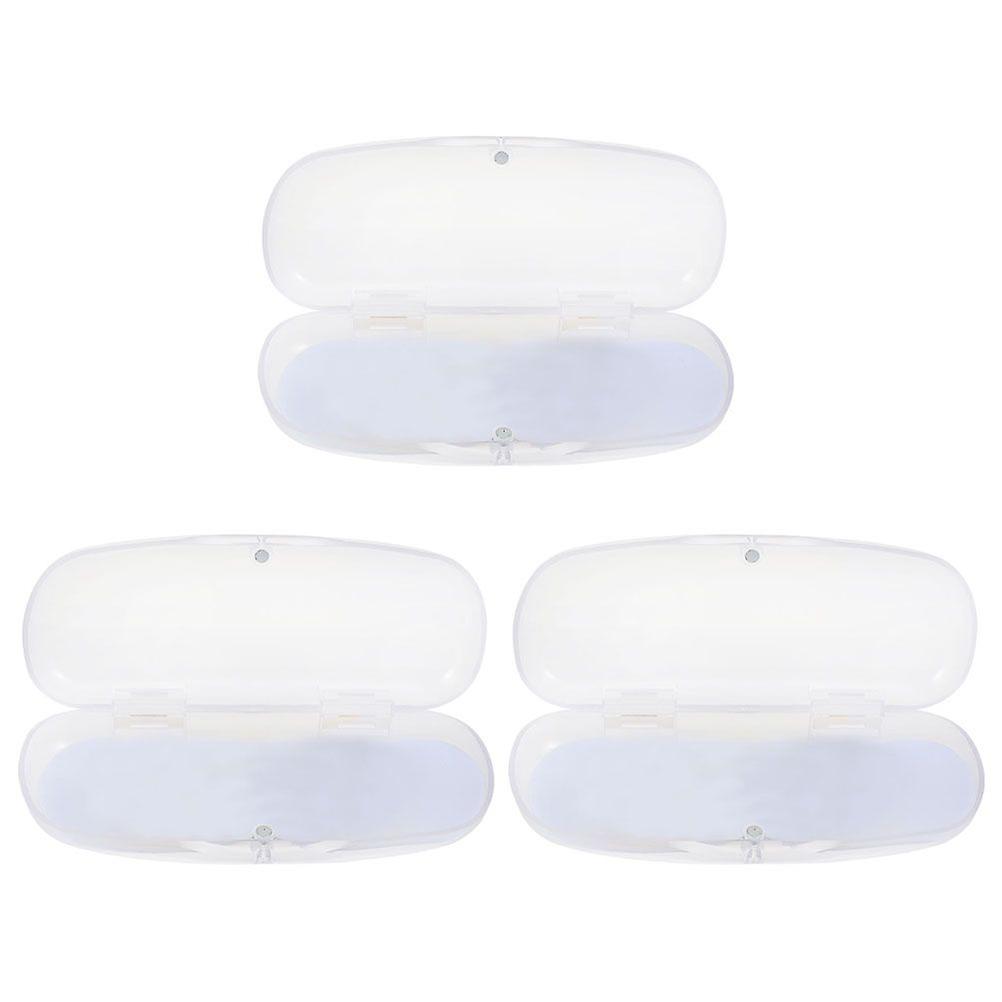 3 Pcs Simple Transparent Frosted Glasses Cases Practical Glasses Storage Boxes