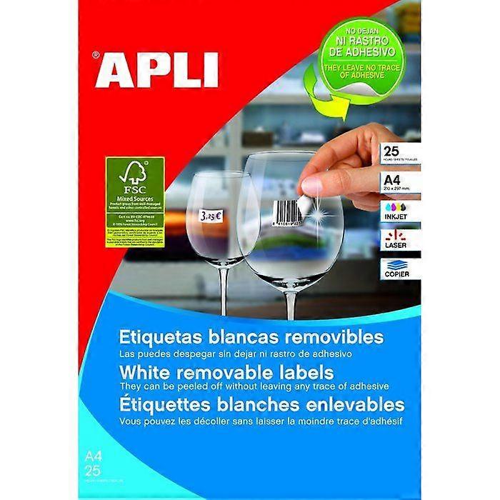 Labels - Apli - 10197 - White - Removable - 6750 Pieces