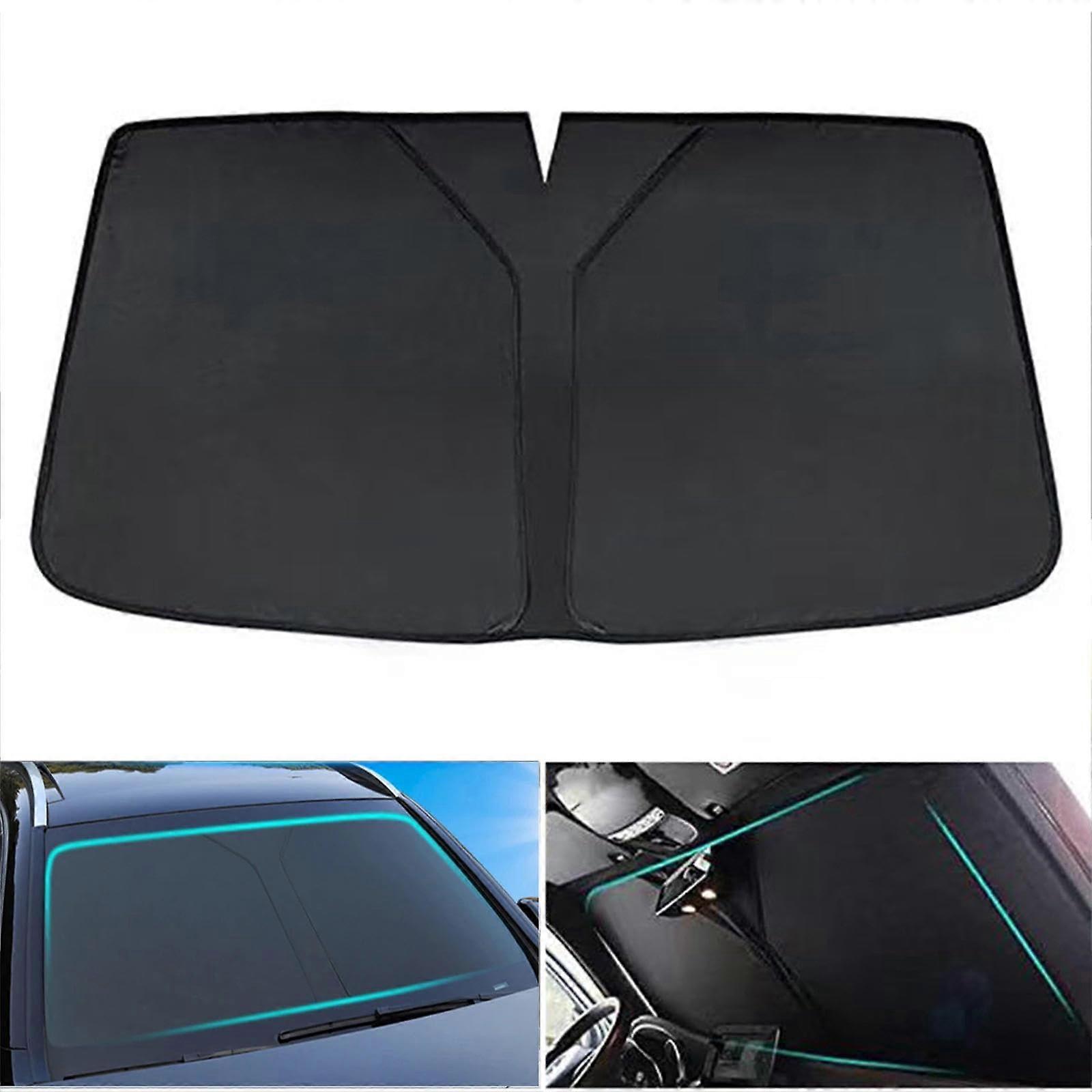 Car Windshield Sun Shade for MG HS EHS 20182024 SUV, Black Double Layer, Full Blackout Protection