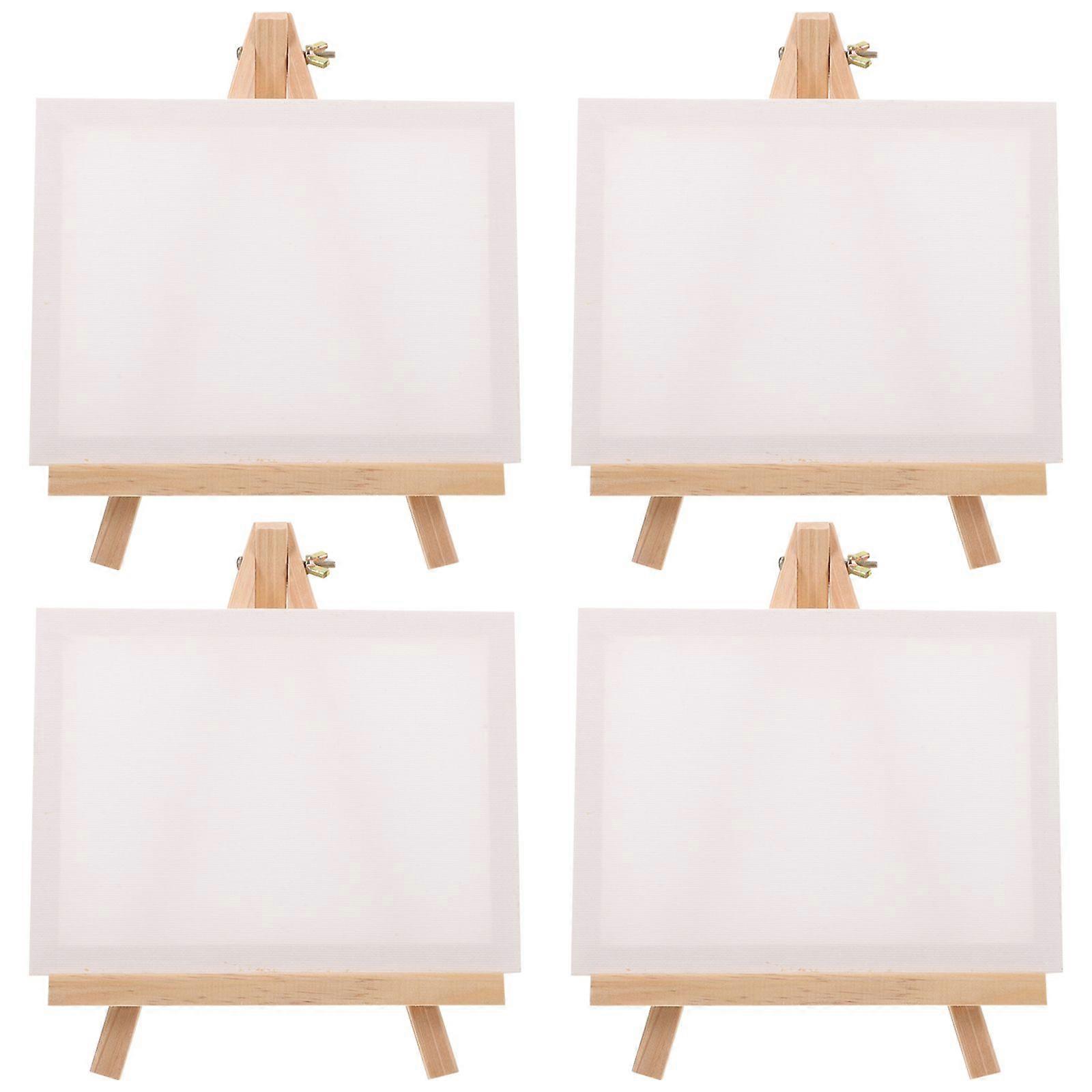 4 Sets Multi-function Mini Canvases Decorative Mini Easels Crafted Canvas DIY Painting Canvases