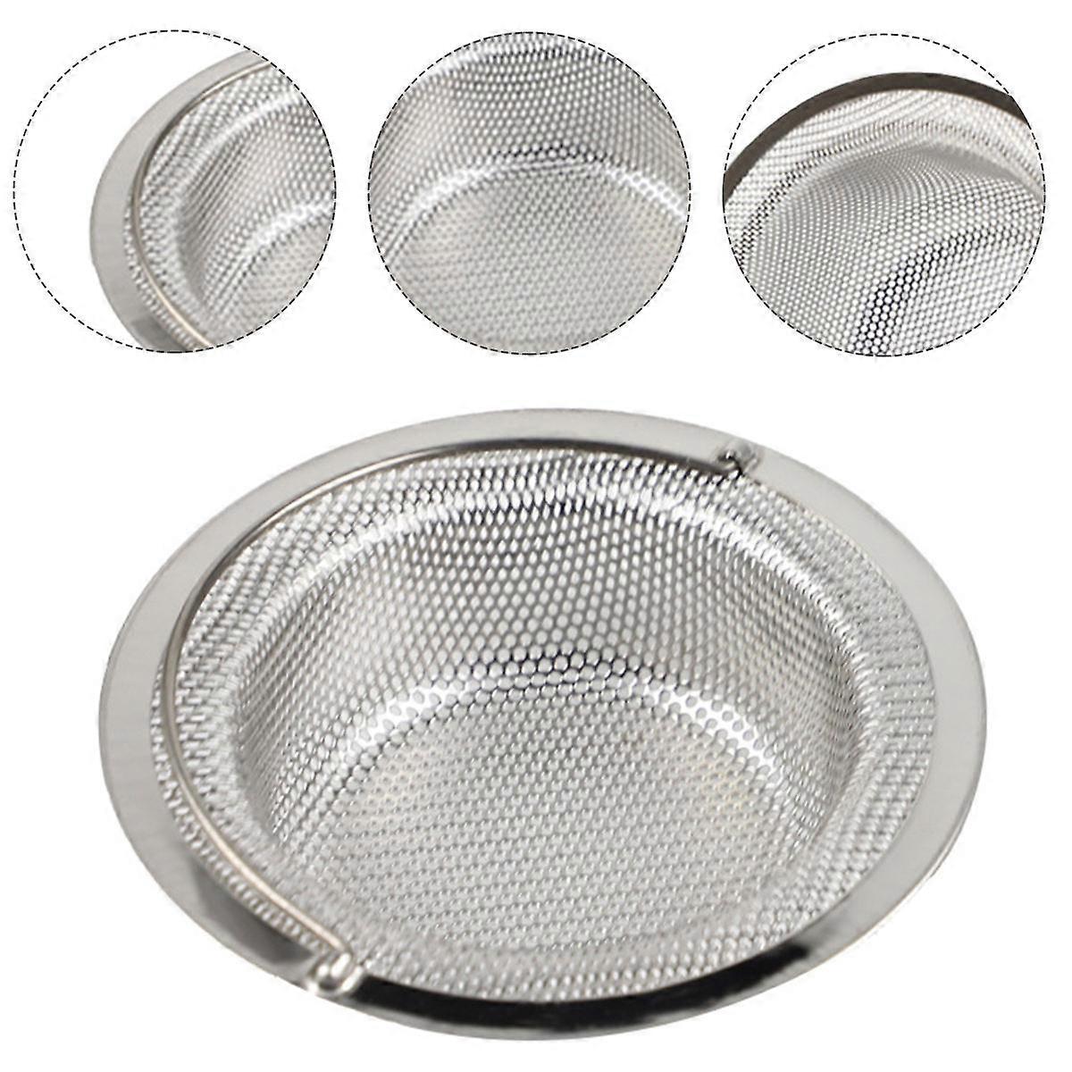 Sink Strainer Stainless Steel Kitchen Use Drain Water Smoothly Silver 1Pack
