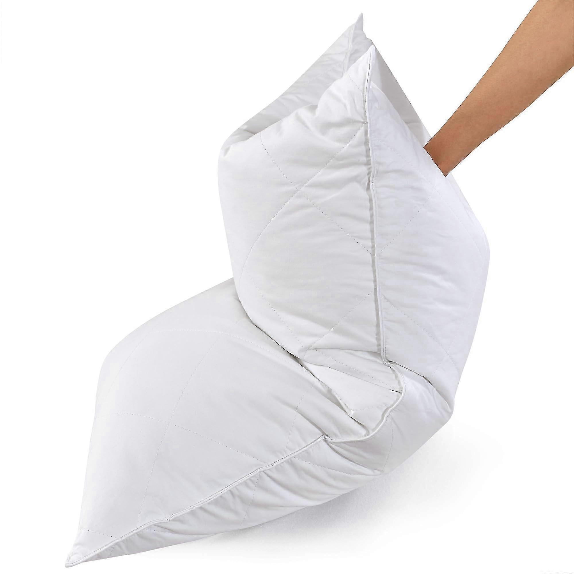 White Goose Down Polyester Pillow Standard Size 2-Piece Set - Soft 600 Thread Count 2025