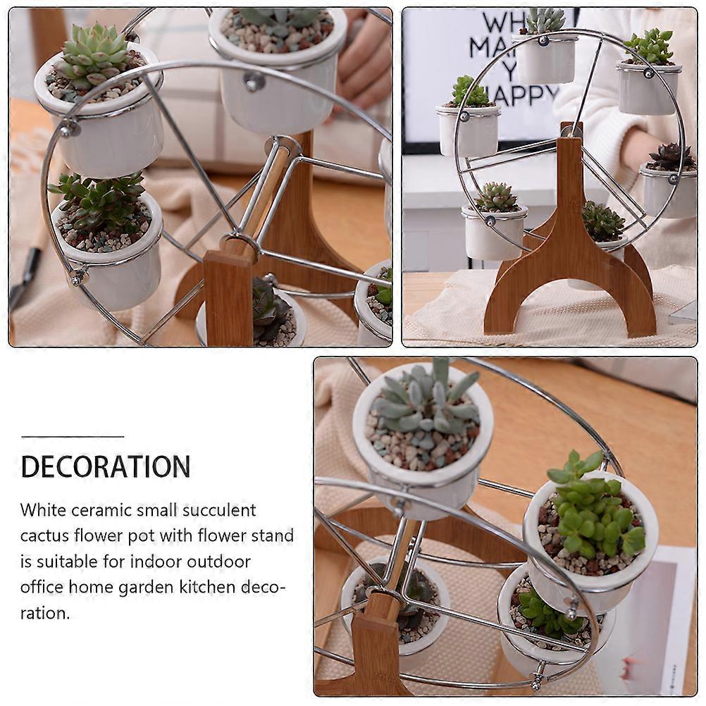 Creative Ferris Wheel Flower Pot Stand for Holding Flower Pots 1Set