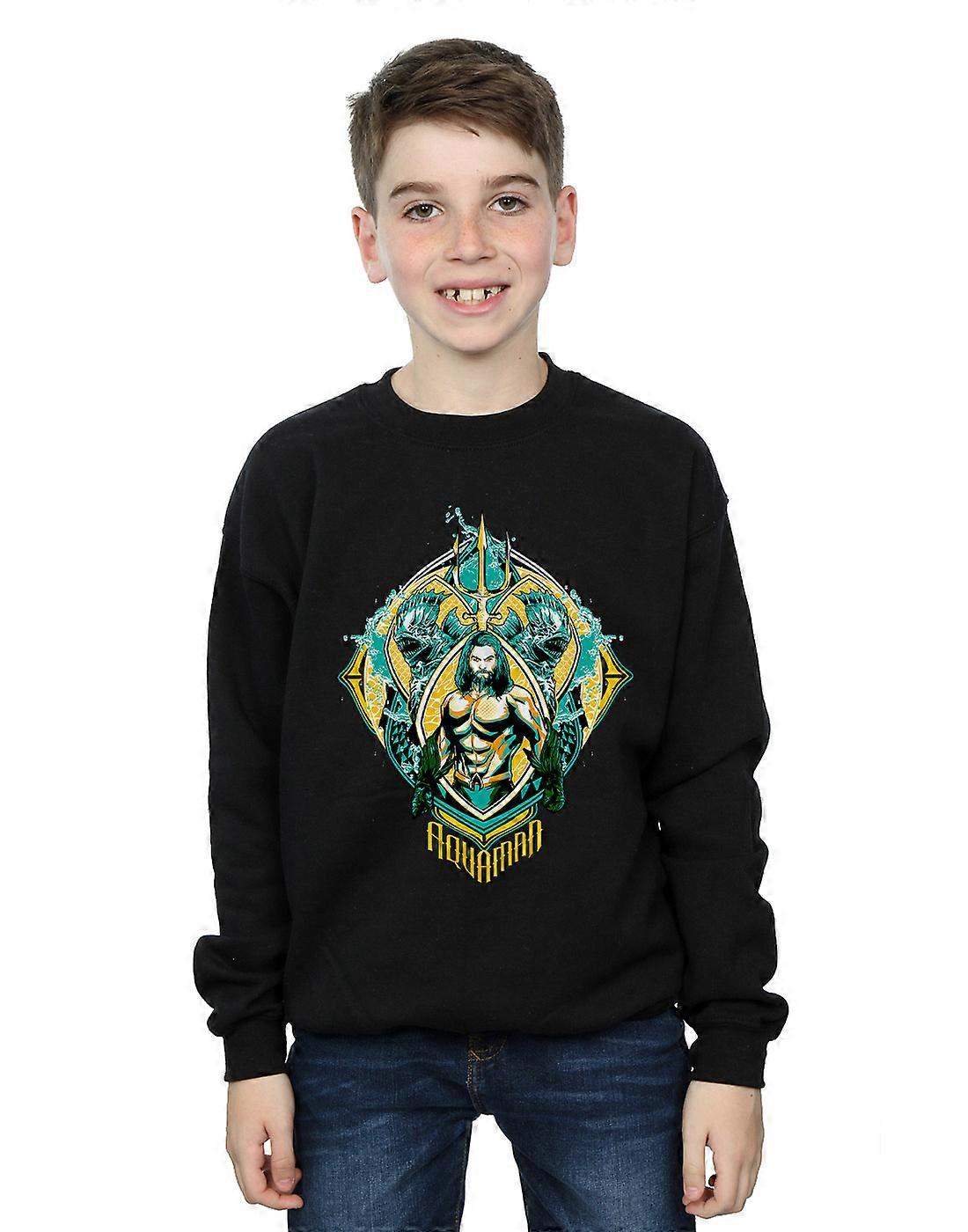 DC Comics jongens Aquaman de loopgraaf Crest Sweatshirt