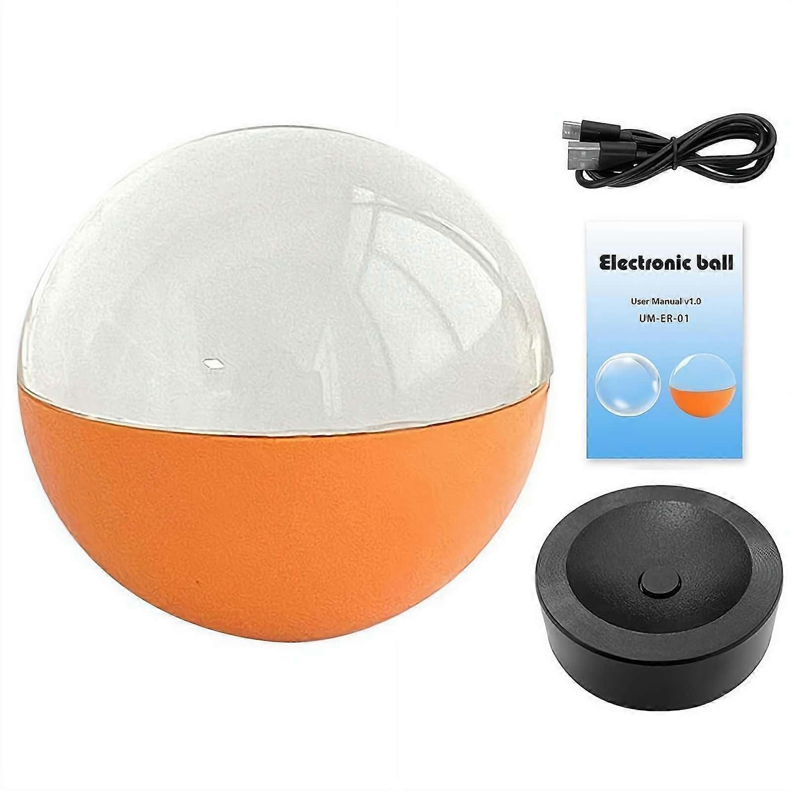 Crystal Ball Video Player with LED 3D Display, Wireless Transfer, Rechargeable, Orange 2.7'