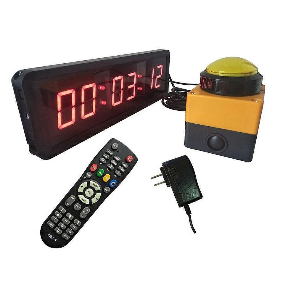 LED Gym Timer Digital Wall Clock with Remote, Countdown and Stopwatch, 34x9.1x3.4cm Black