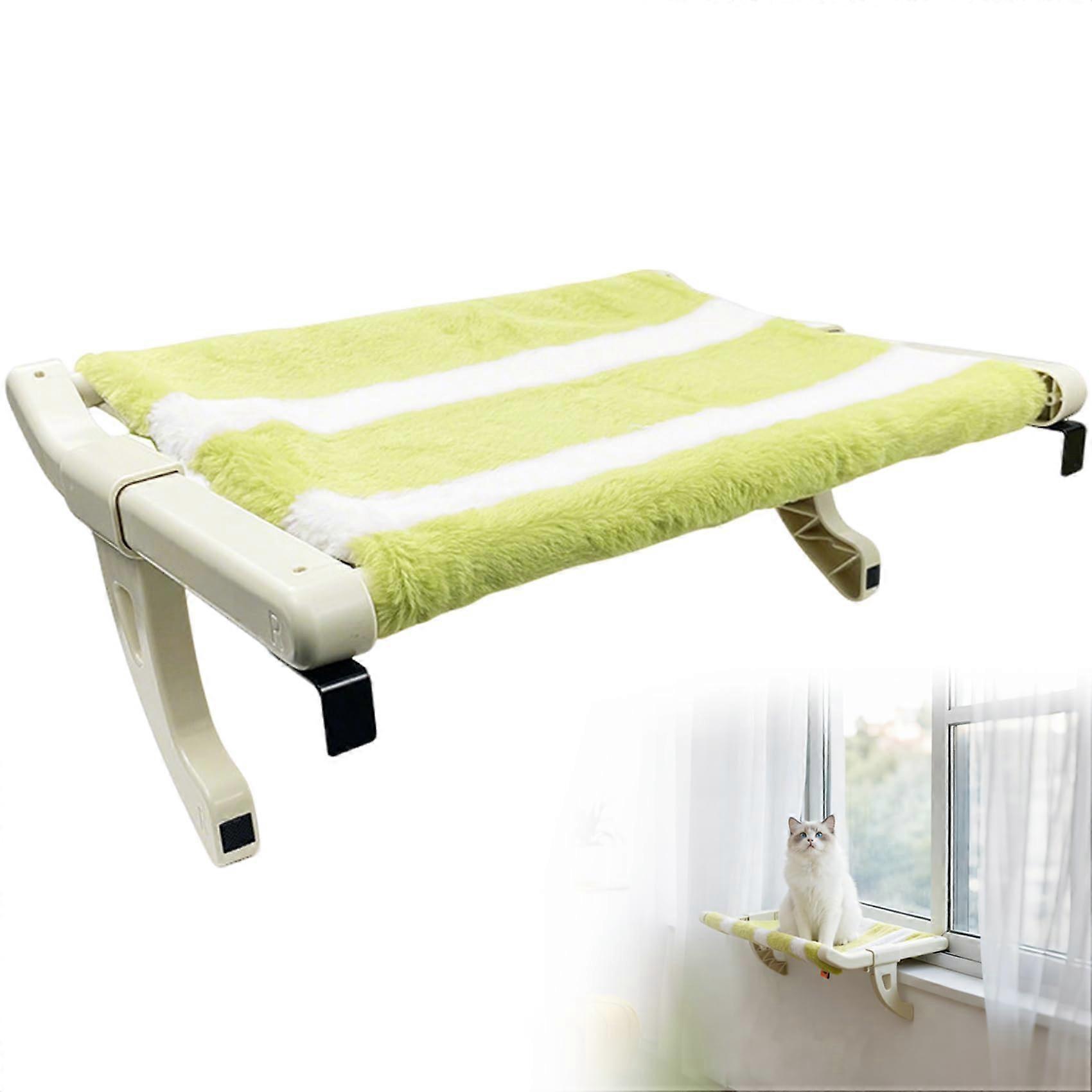 Cat Window Hammock with Strong Support, No Drilling Tool Install, Breathable Plush Cover