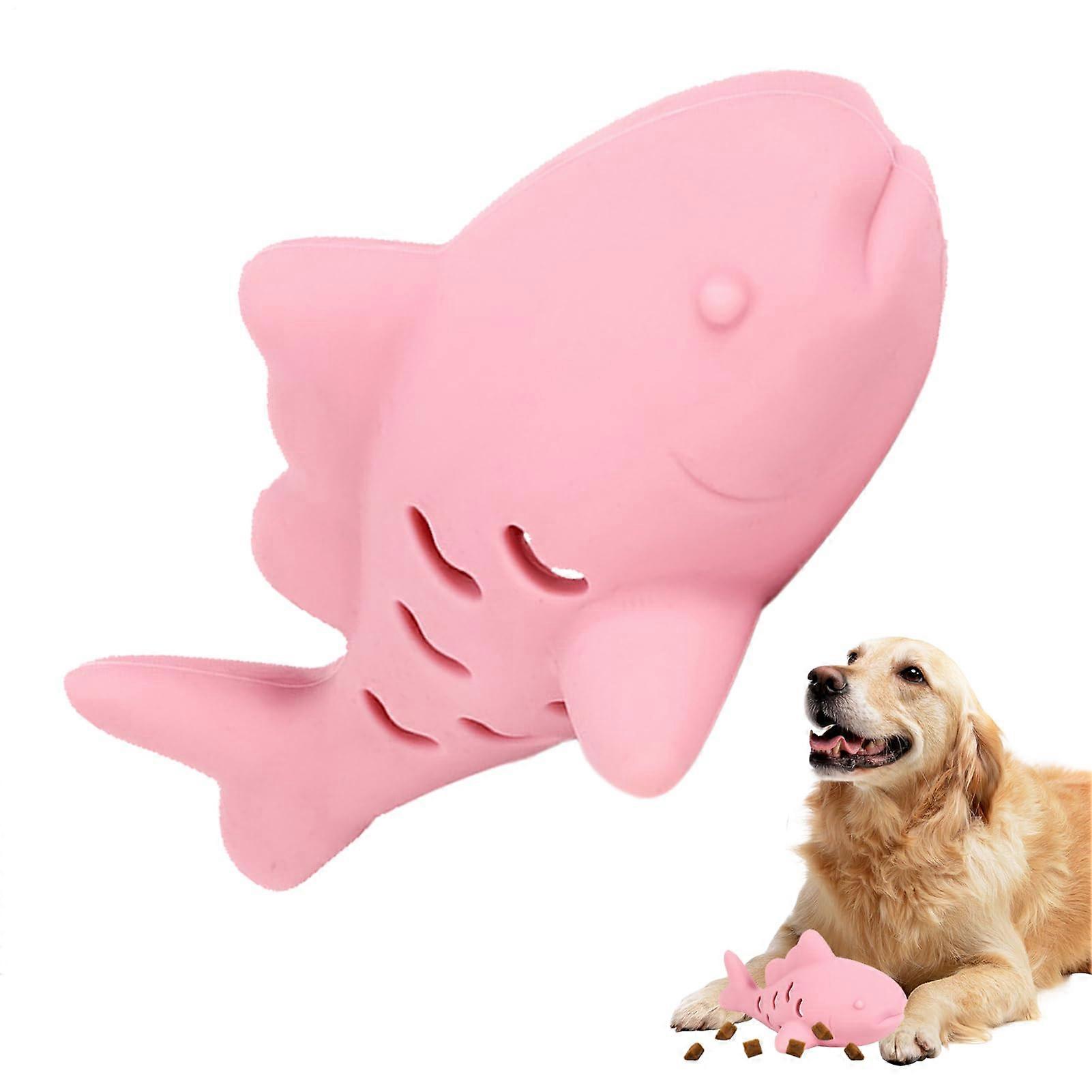 Cat  Dispenser Interactive Toy with Fish Design for Indoor Play, Teeth Cleaning, Pink
