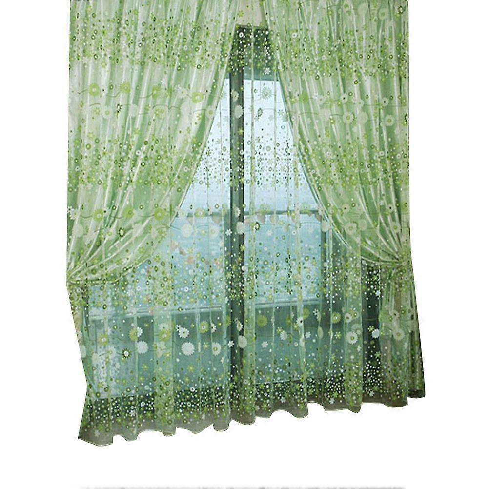 Sui Hua Voile Curtains Floral Sheer Window for Window Shielding