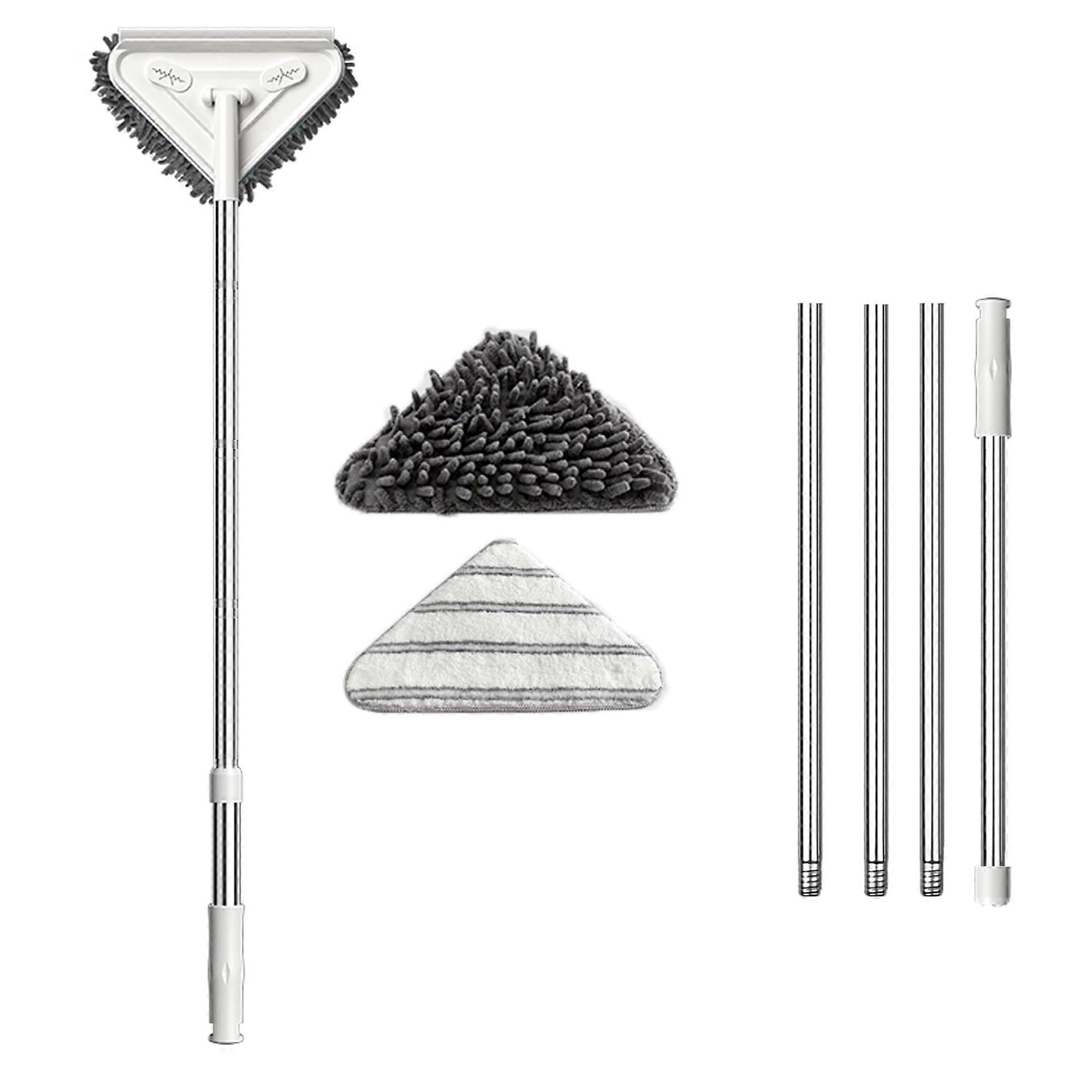 Window Cleaning Kit with 90' Extension Pole, 3in1 Window Squeegee, Triangle Head for  Corners