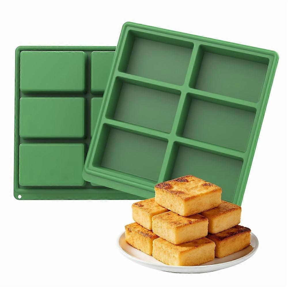 Silicone Baking Pan 6 Cavity Rectangular Cake Mold High Temperature Bread Mold (FDA Certificated)