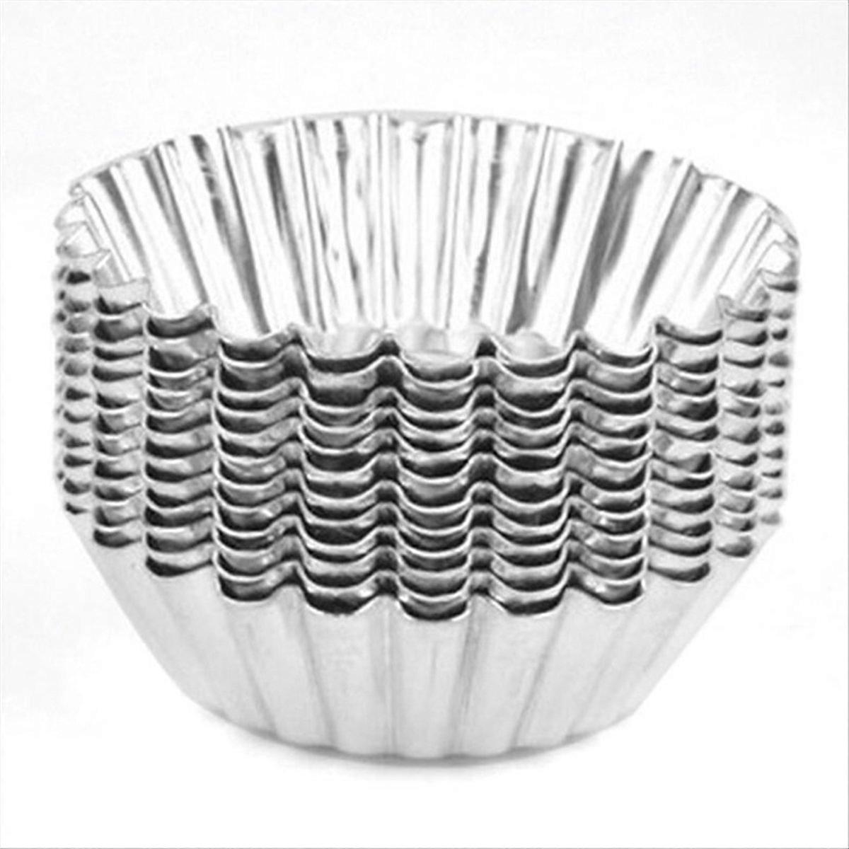80 Stück silberfarbene Aluminium-Eierkuchenform-Formenbauer