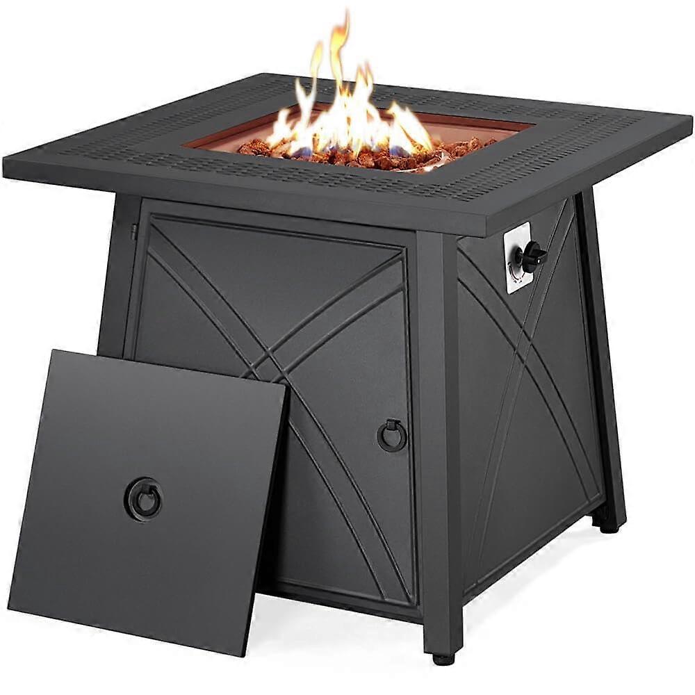 28 Inch Propane Fire Pit Table with Adjustable Flame Control for Patio and Backyard Warmth