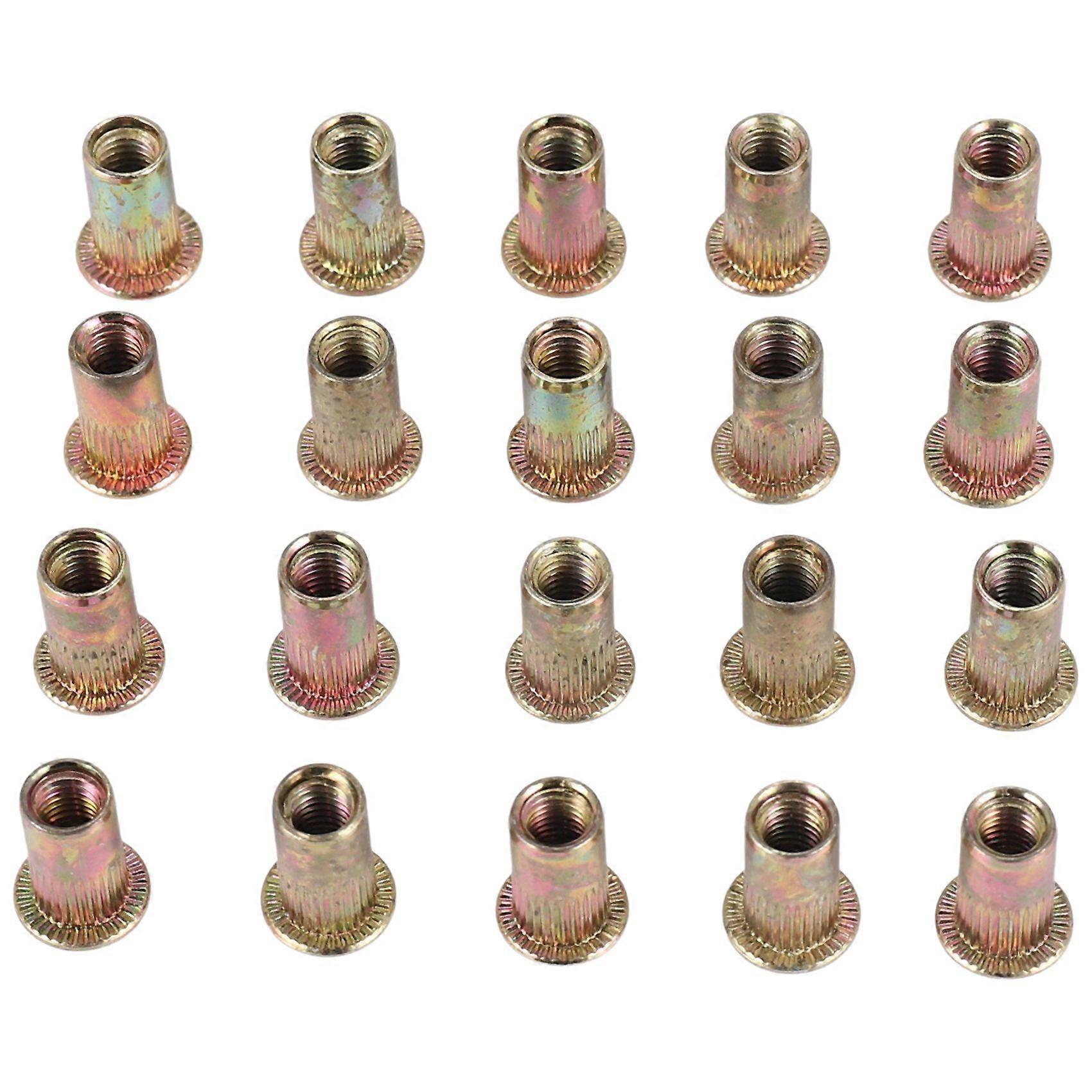 20pcs Flat Head Metric Steel M5 Blind Insert Rivet Nut