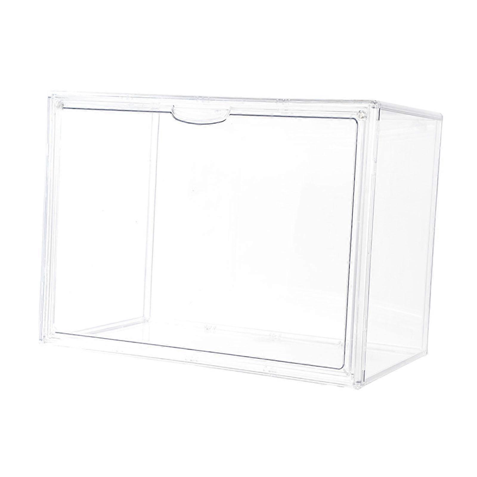 Clear Shoe Storage Box with Large Handbag Organizer, Stackable Transparent Display Case