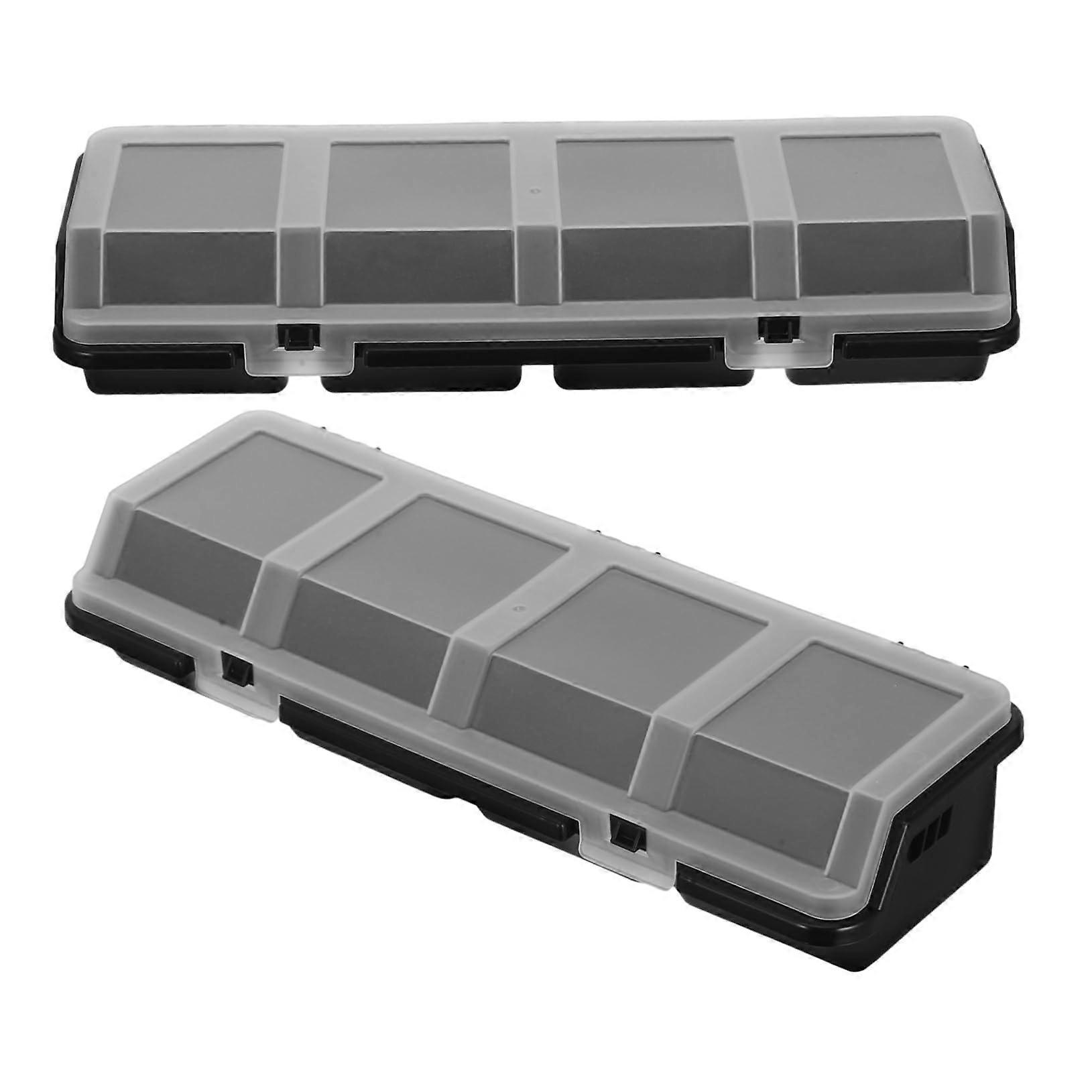 2Pcs Stackable Plastic Storage Organizer Bins with Lids for Screws Nuts Parts Garage Workshop