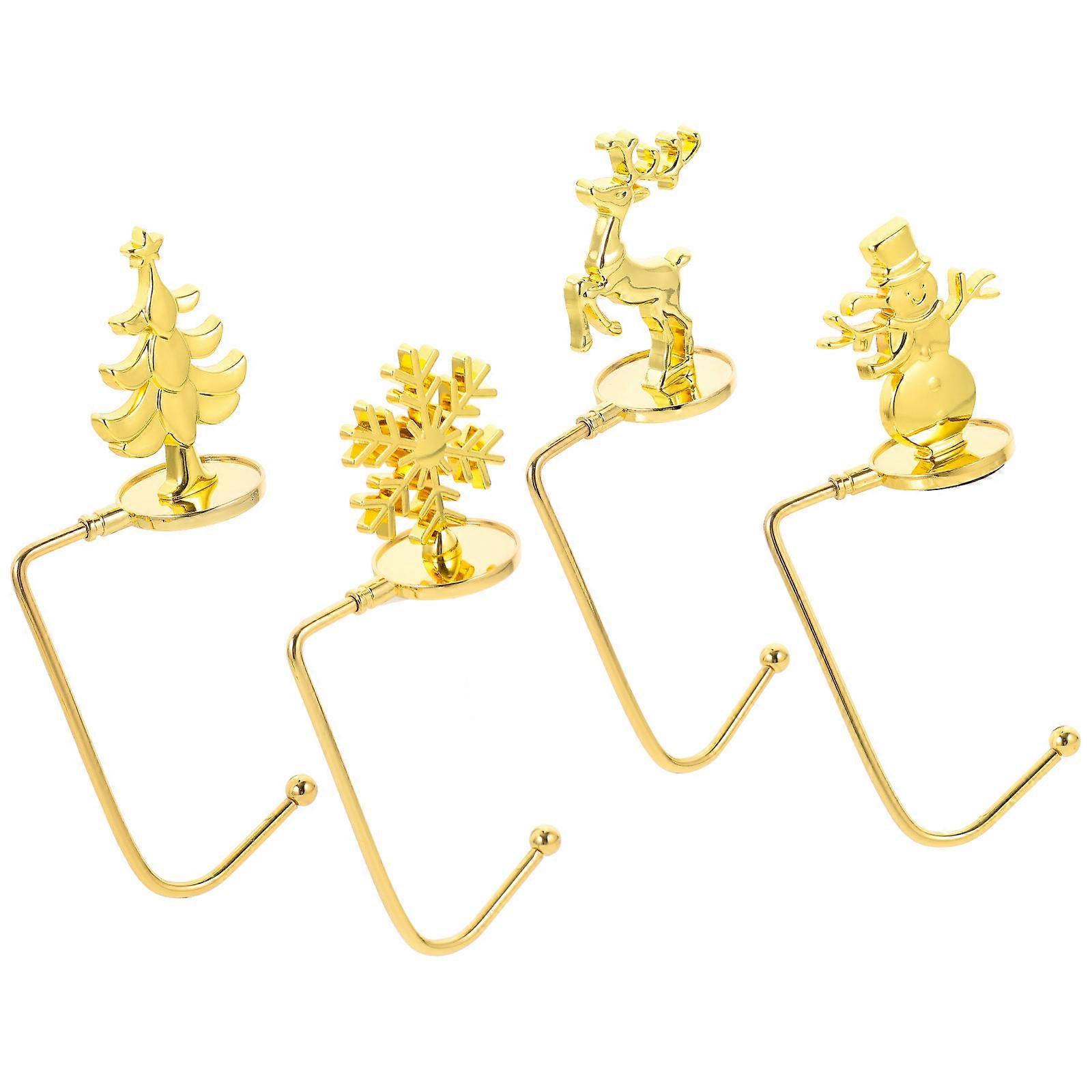 Christmas Mantel Hook Iron Stocking Holders for Home Use 4Pcs