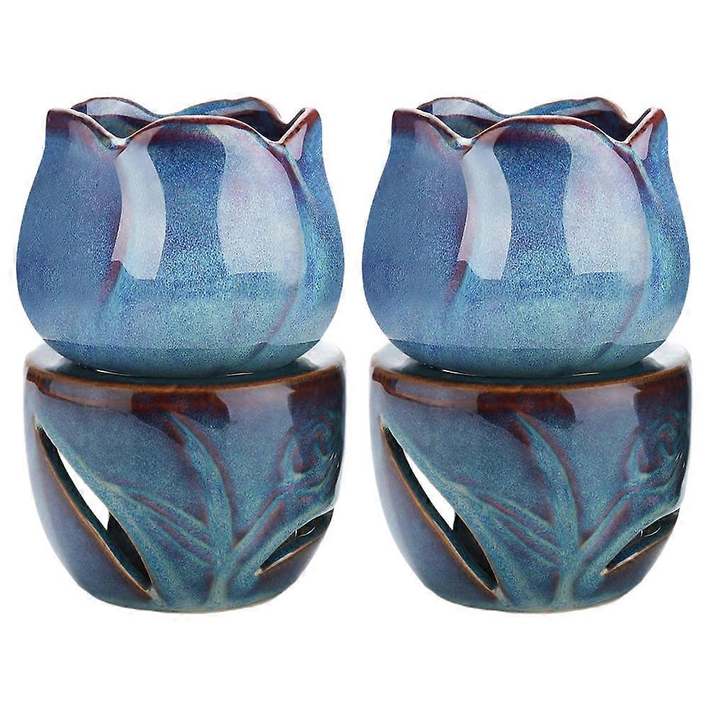 Tea Light Holders Ceramic Aromatherapy Lamp Home Owners Oil Diffuser 2Pcs