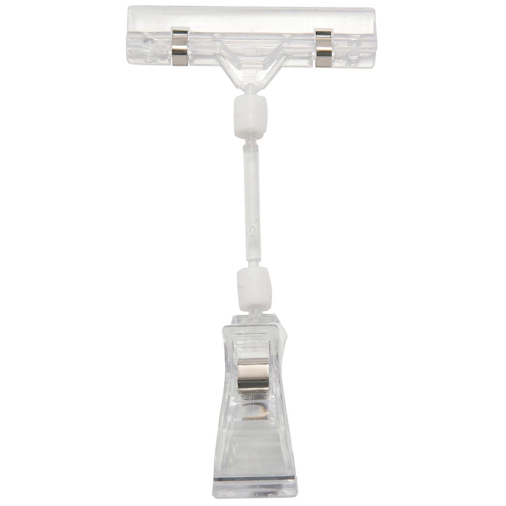 6.5" Height Transparent Plastic Double Clips Adjustable Pop Card Display Holder