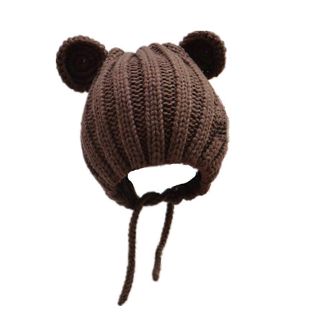 Wool Cap Kids Hat Bear Ears Knitted Earmuffs Hat