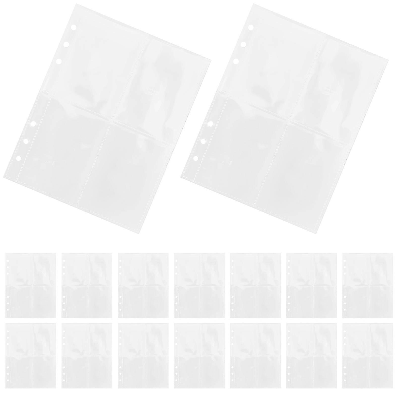 PVC Binder Inserts for Storage Use 50 Sheets Portable Clear Pockets