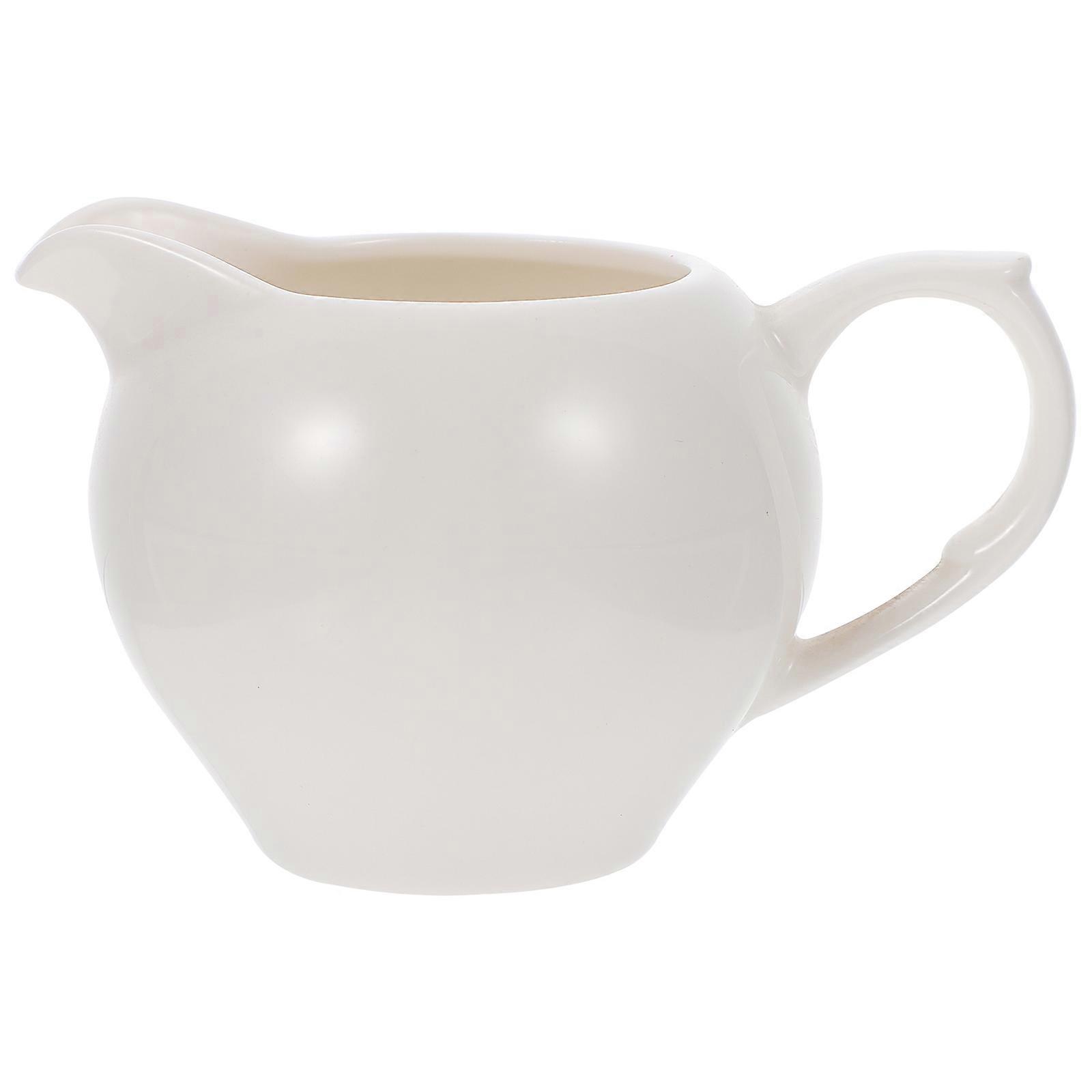 Milk Pouring Jug White Kitchenware Round Dishwasher Safe 1Pcs