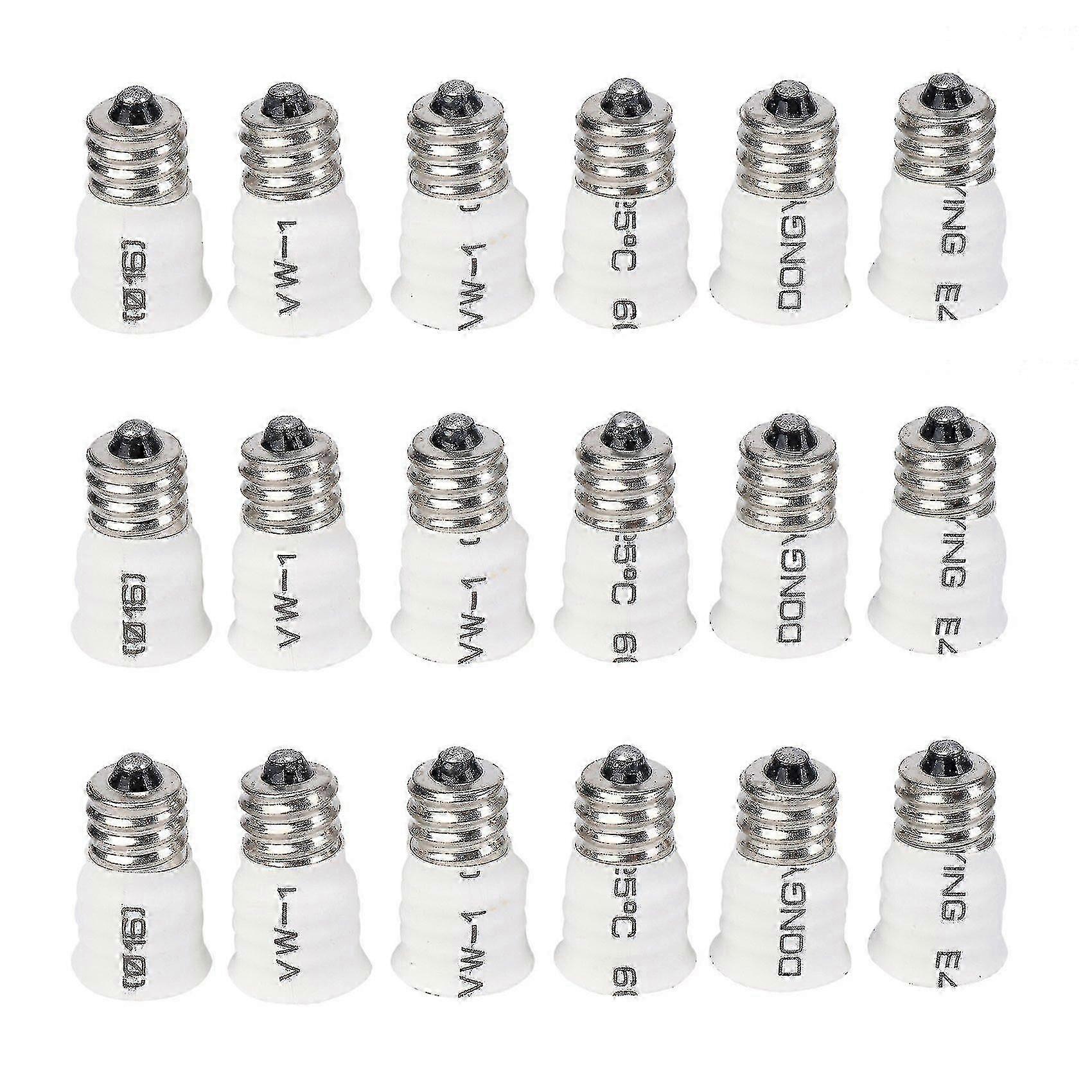 E12 E14 bulb socket changer 18pc white LED light holder adapter