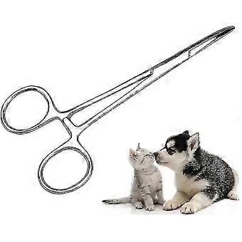 Strong Pet Grooming Scissors with Ear Locking Pliers for Dogs - Durable Silver Pet Care Tools