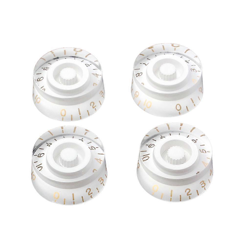 Electric Guitar Round Control Knobs Volume Tone 4Pcs Set White