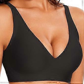 New Solid Color Seamless Dot-Adhesive Bra, Wire-Free, Push-Up, Ice Silk, Plus Size, Suitable for Young Women