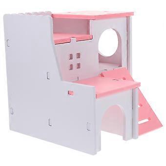 Hamster-Versteckhaus, kleine Haustierhütte für Haustiere, rosa PVC-Spielzeug