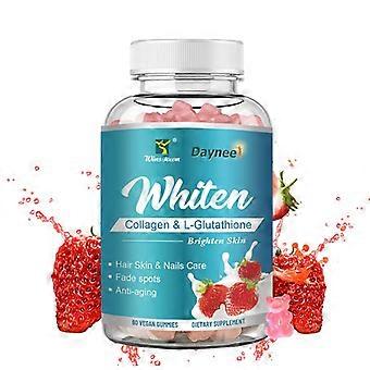 Whiten Co/llagen & Brighten Skin Nutrition Gels & Chews for Hair Skin & Nails  60 Counts - Blue D