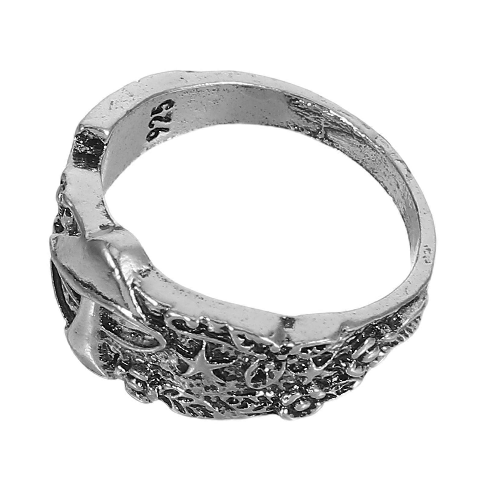 1Pc Retro Multi-elements Finger Ring Mushroom Leaf Star Ring Finger Decor Silver
