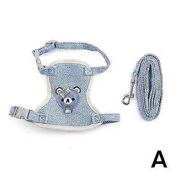 Pet Vest Harness, Adjustable Chest Strap Traction Rope for Small Medium Dogs, Polyester Leash 120cm, S/M Size Compatible with Pets Up to 12 Pounds
