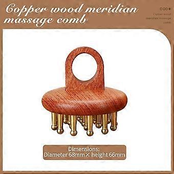 custom logo Head Massagers meridian brush Wooden comb copper wood guasha comb lady scalp care combs guasha board hair brush