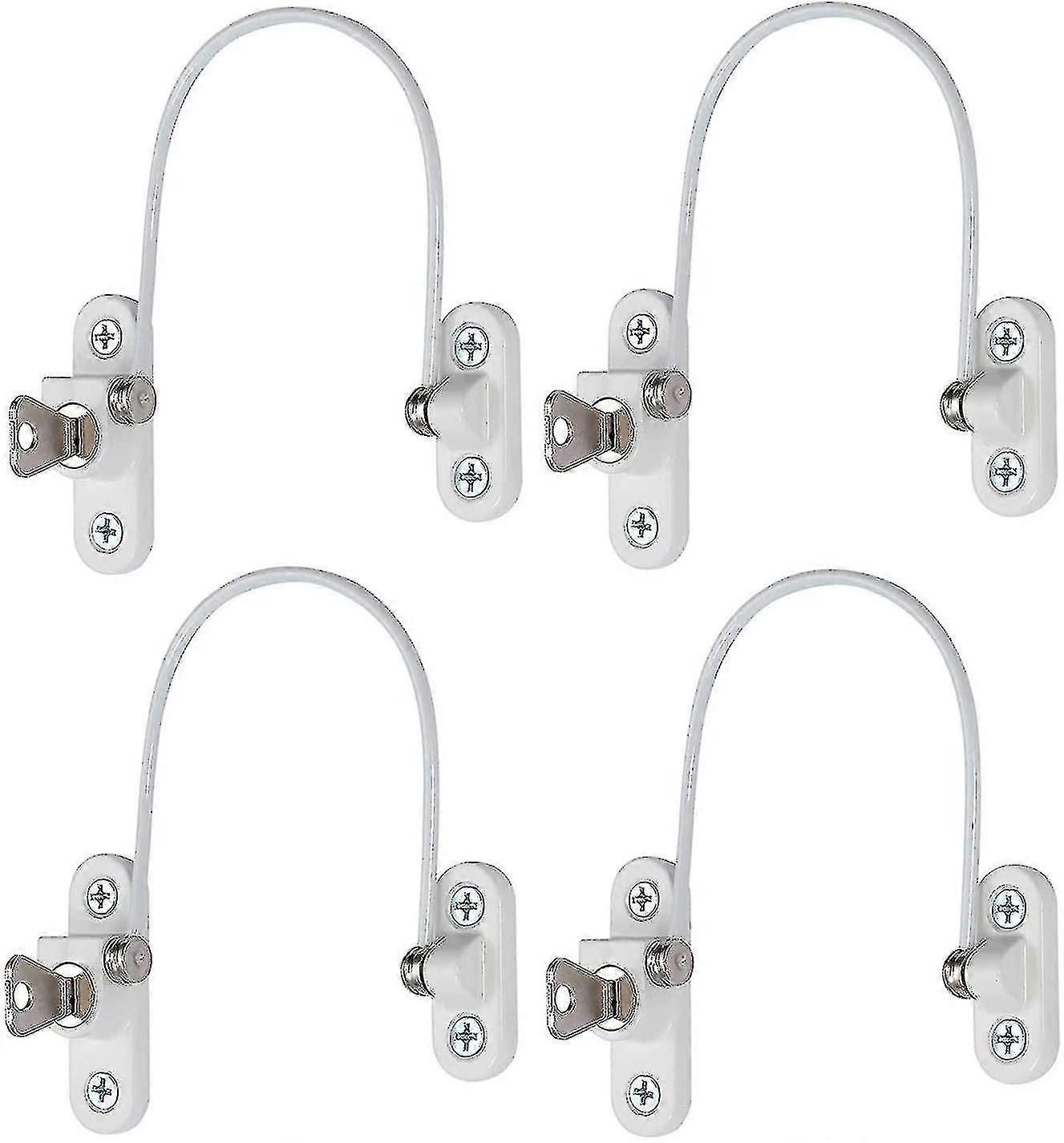 4 Pcs Security Window Lock, Window Security Door Lock With Key