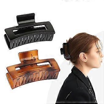 Pinces à griffes à cheveux, accessoires pour cheveux pour femmes et filles Cheveux fins, pince à cheveux à tenue forte (3,5 pouces, ambre + noir)