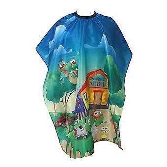 Cartoon Design Child Haircut Apron Non-Sticky Nylon Waterproof Haircut Kids Cloth for Home Use QinHai