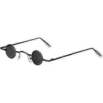 Small Round Frame Sunglasses Creative Eyeglasses Decorative Party Glasses Beach Eyewear for Men Women (Black)
