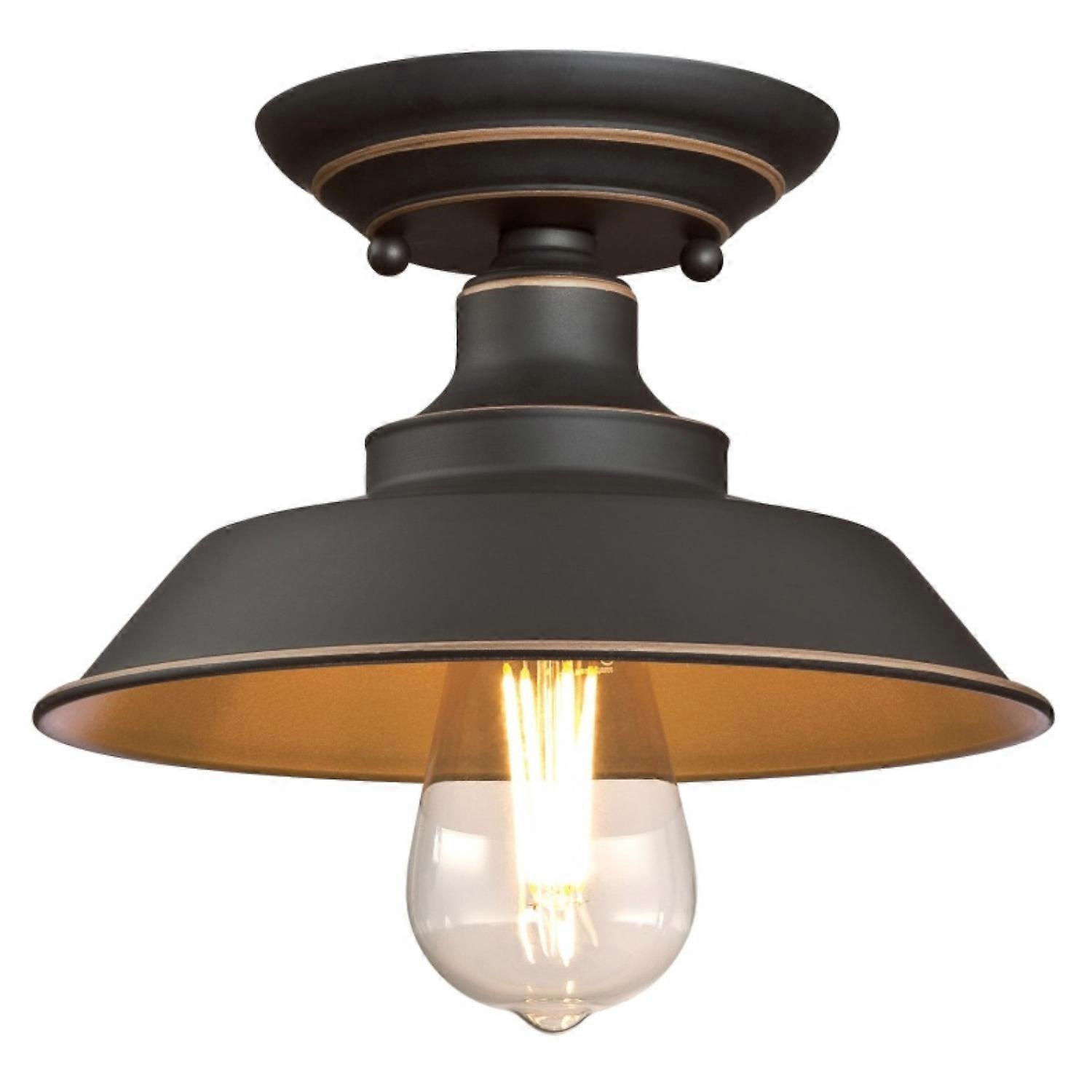 Iron Hill geoliede bronzen plafondlamp