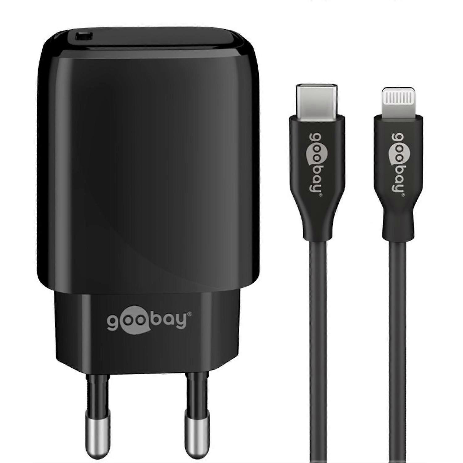 Goobay USB-C Power Adapter with Apple Lightning Cable 1m Cable Black
