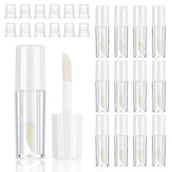 12 Pack Empty Lip Gloss Tubes with Brush, Refillable Clear Travel Containers for DIY Makeup