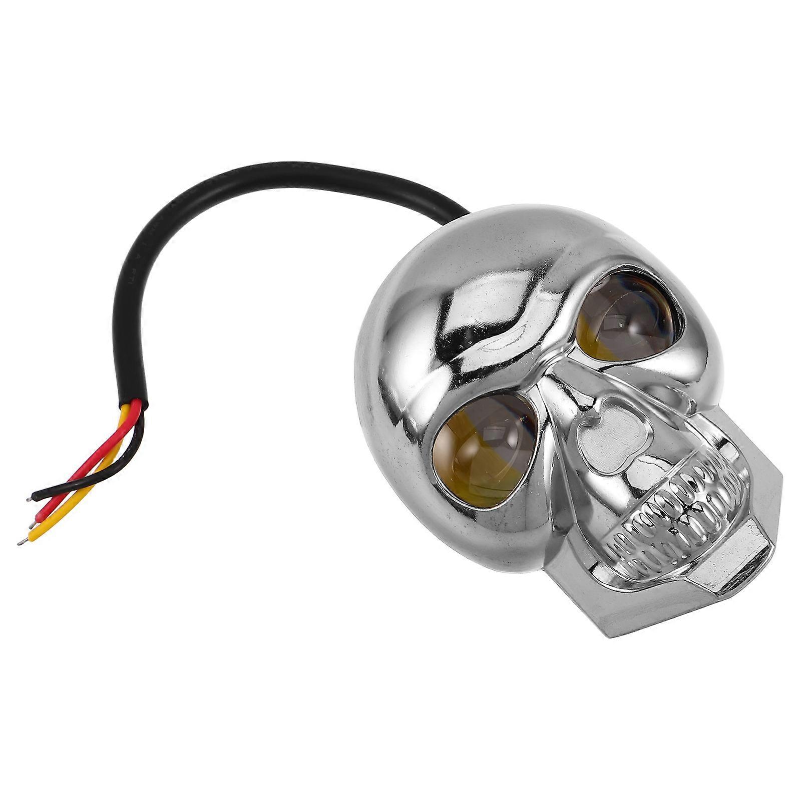Universal Skull Headlight Lamp for Motorcycles Featuring Gothic Design Spotlight