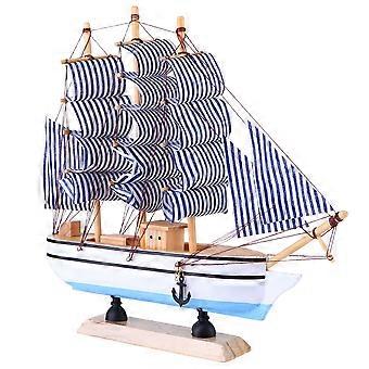 1 Pz Modello di Veliero In Legno Vintage Modello Di Barca A Vela In Legno Nautico Home Decor