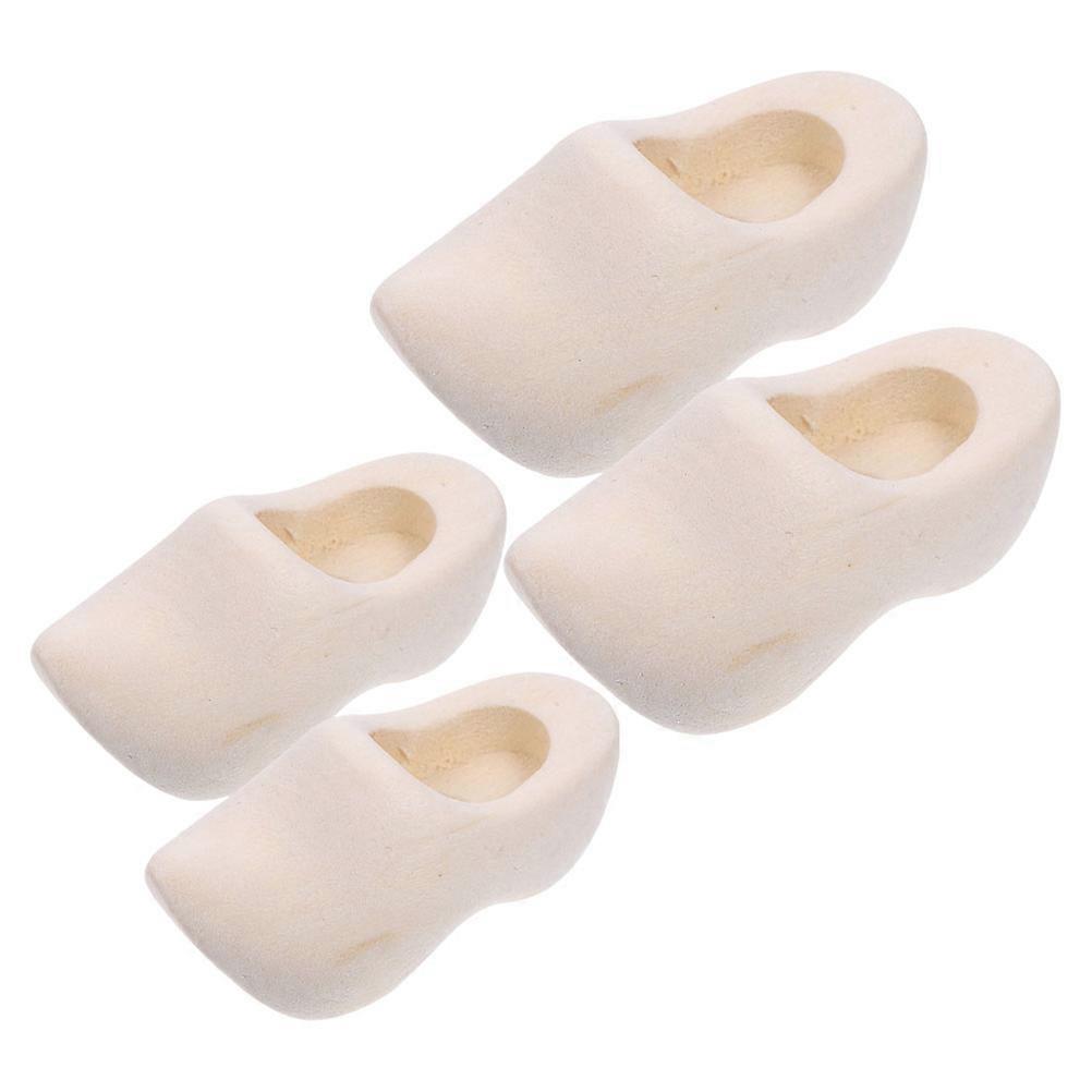 2 par mini-träskor, miniatyrträskor, tomma träskor, dockhusdekoration