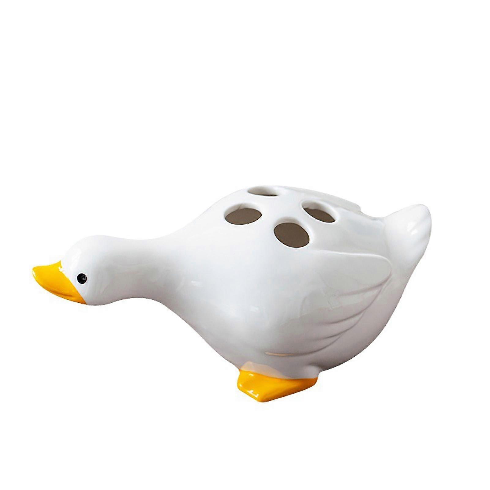 Ceramic Duck Toothbrush Holder for Bathroom Decor