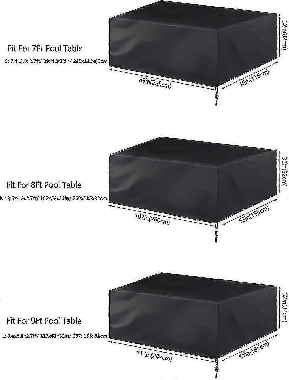 Pool Table Cover With Drawstring Suitable For Snooker Table 225*116*82cm