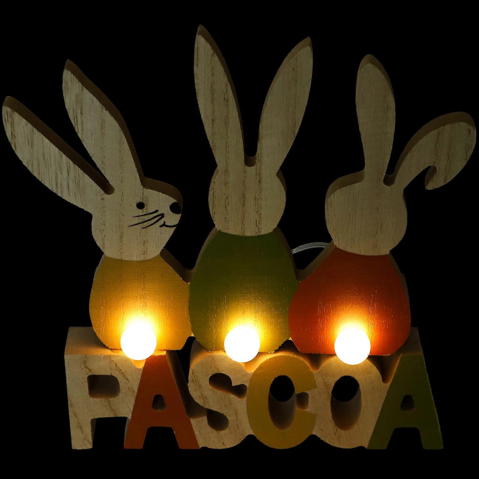 Easter Themed Table Sign Bunny Table Decoration Luminous Easter Table Sign