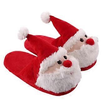 Santa Claus Slippers Plush Warm Slippers Non-slip Slip-on Shoes Christmas Gift for Adults and Kids